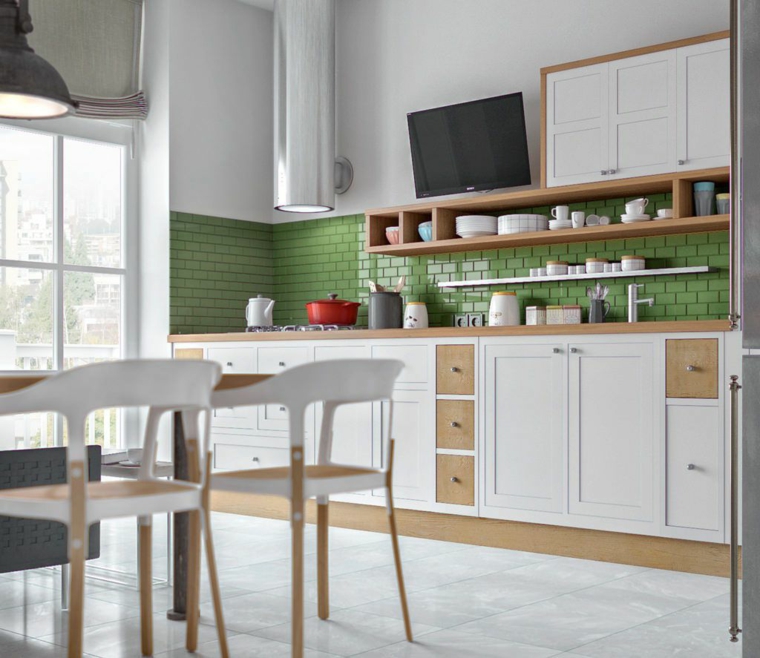 decoración para cocinas-ideas-atractivas-colores-verde