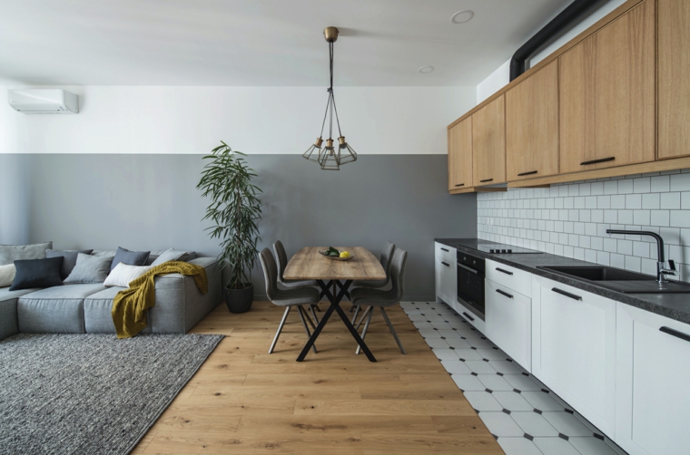 decoración para cocinas-ideas-atractivas-una-pared-espacio-diseno-abierto