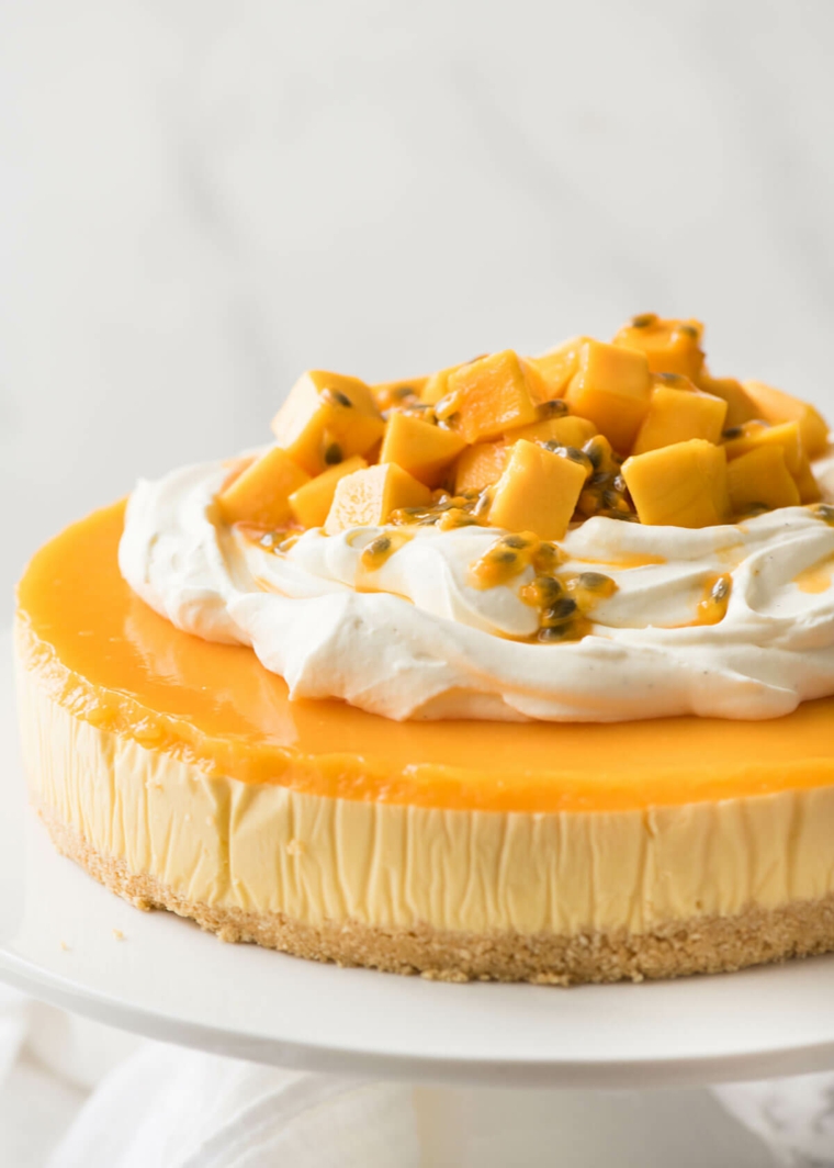 Tarta de queso de mango