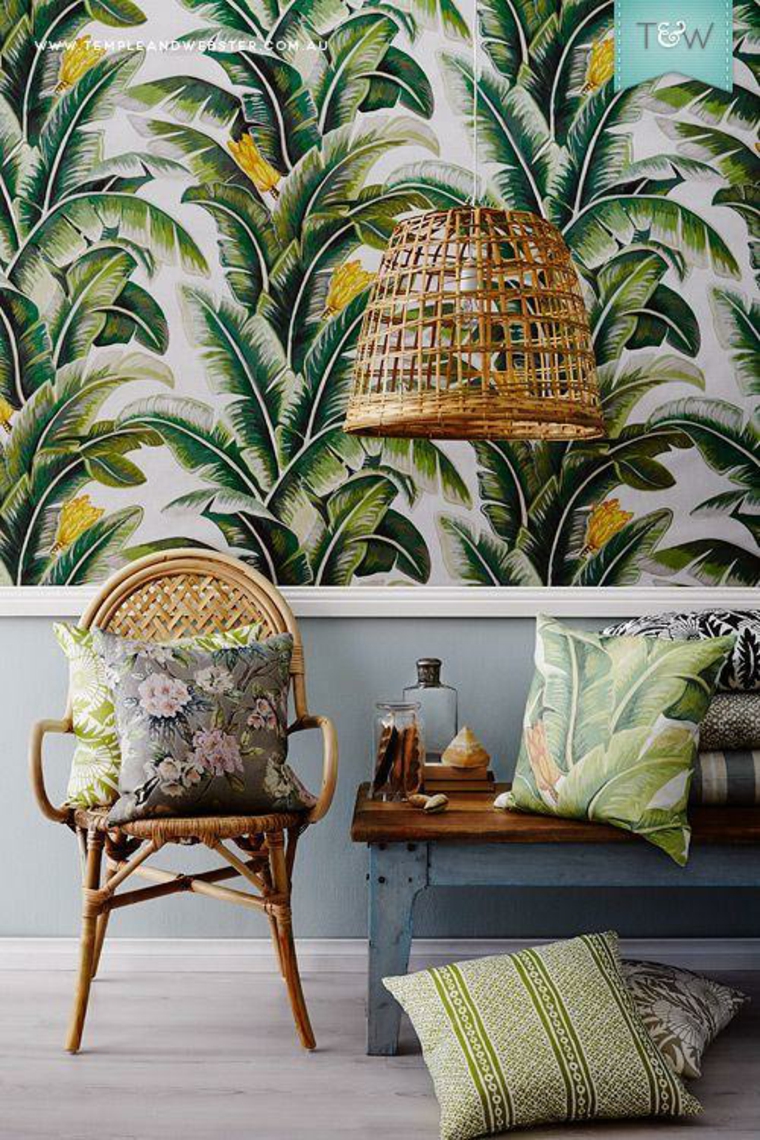 El papel tapiz tropical