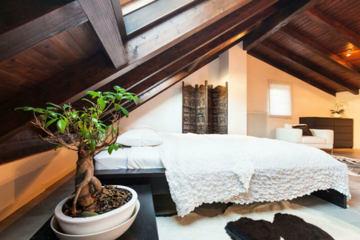Ático de estilo moderno - ideas de diseño y decoración para habitaciones