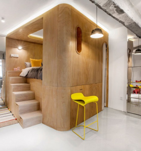 Interiores pequeños -Un apartamento de 40m² en  Shanghái China