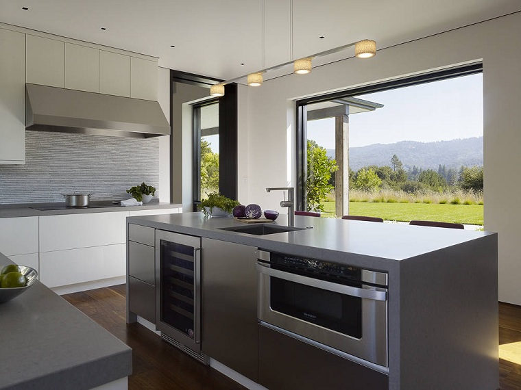 cocinas modernas con isla-diseno-walker-warner-architects