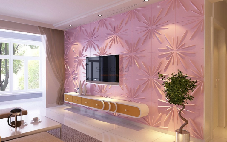 decoracion de salas-modernas-rosa