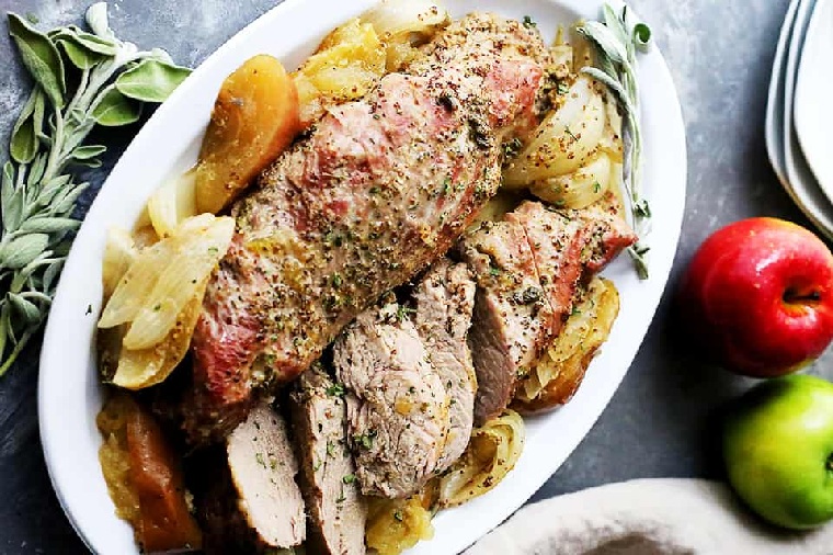 recetas-de-solomillo-de-cerdo-manzana-mostaza-glazeado