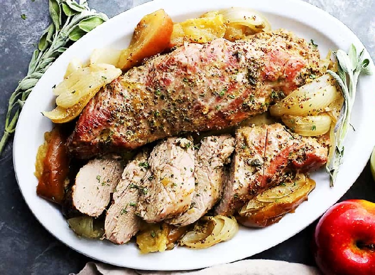 recetas-de-solomillo-de-cerdo-manzana-mostaza