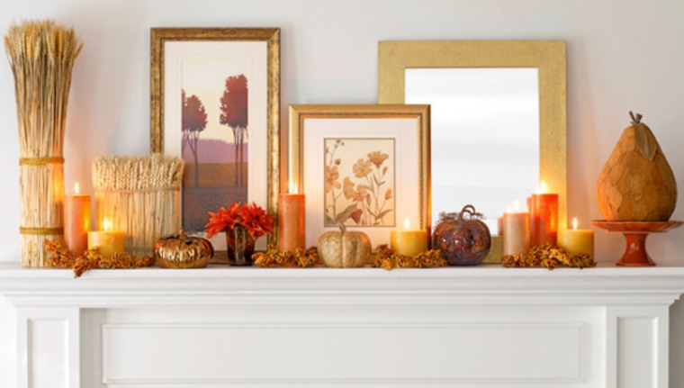 decorar la chimenea con velas
