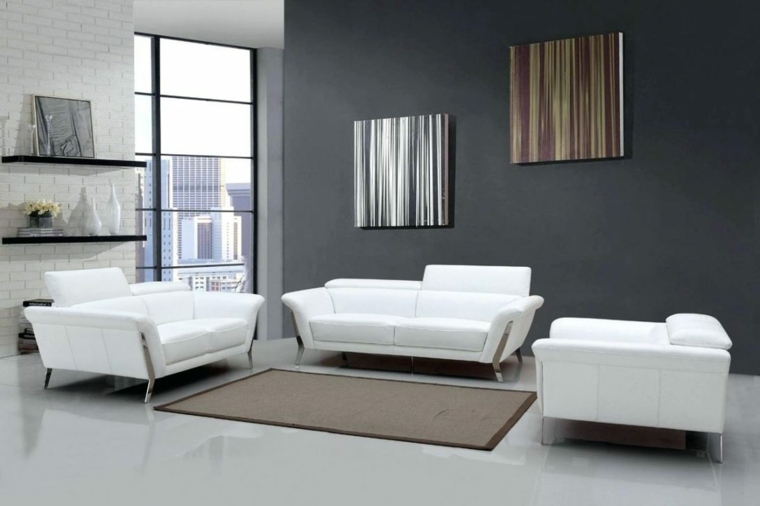 salas pequenas-muebles-blancos