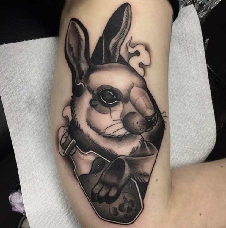 tatuajes neo-tradicionales-conejo