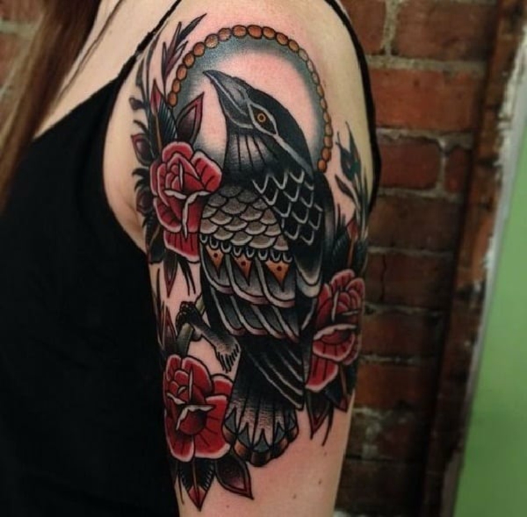 tatuajes neo-tradicionales-cuervo