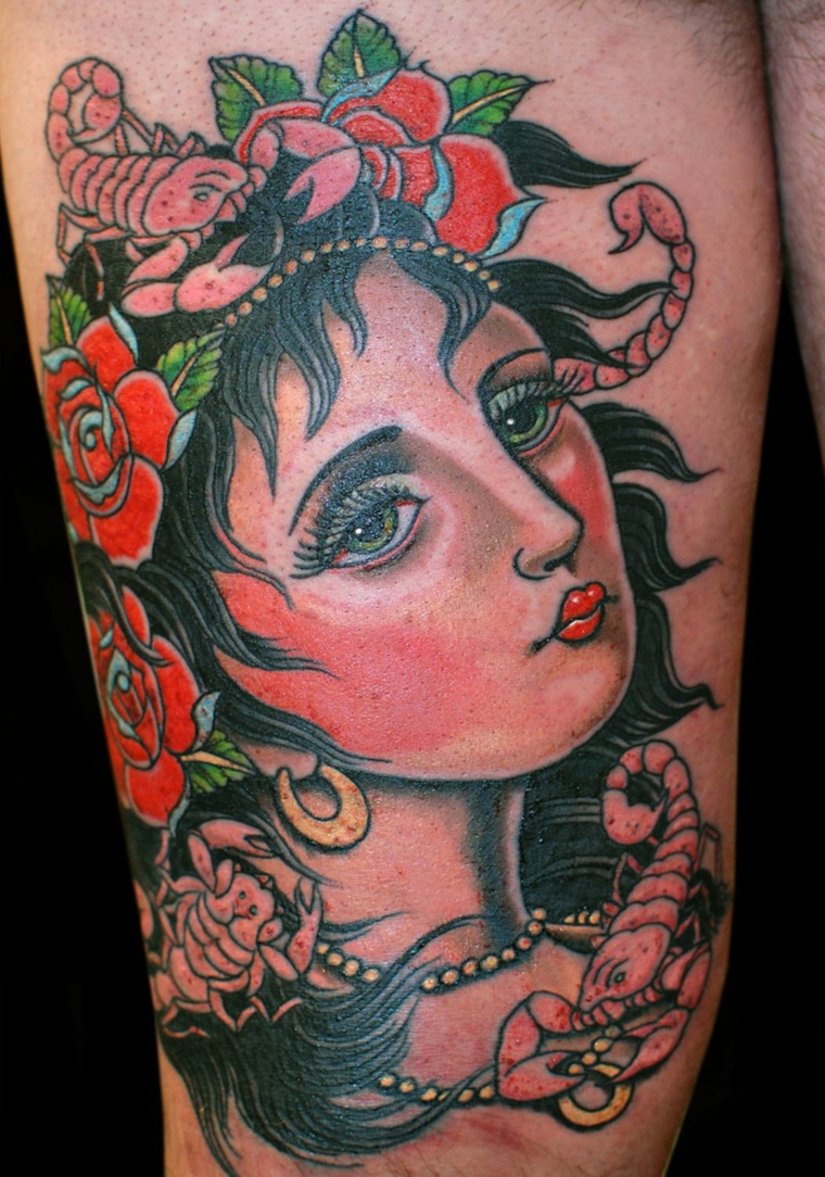 tatuajes neo-tradicionales-gitana
