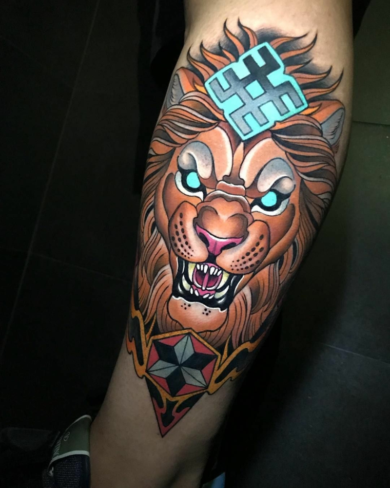 tatuajes neo-tradicionales-leon