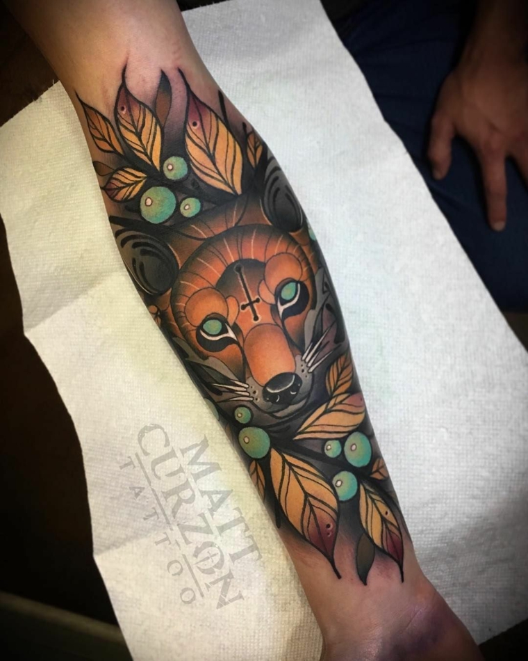tatuajes neo-tradicionales-zorro