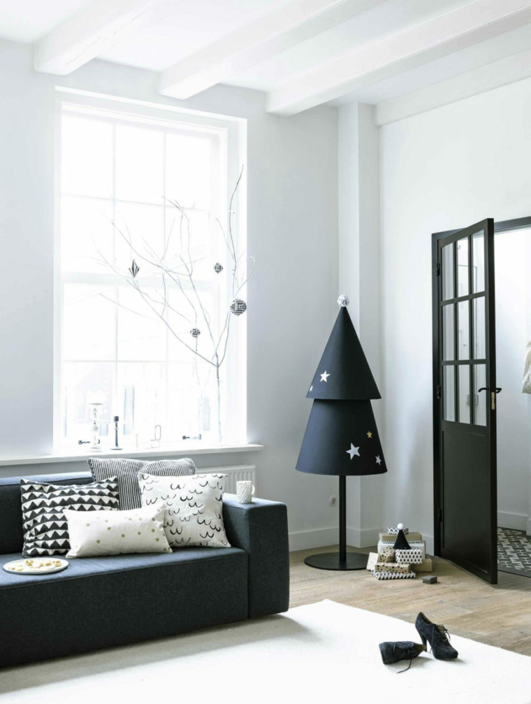 ideas de decoración navideña moderna color negro