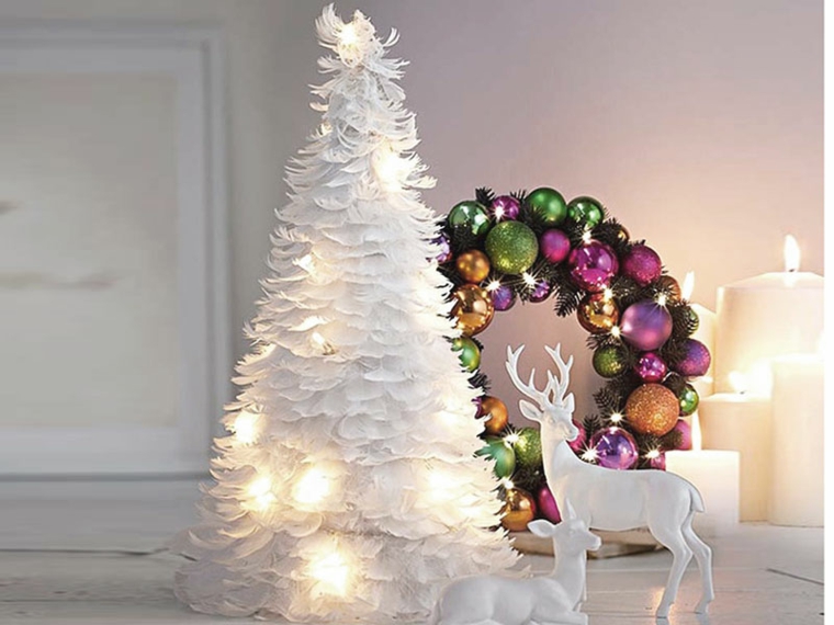 adornos para arbol de navidad-blanco