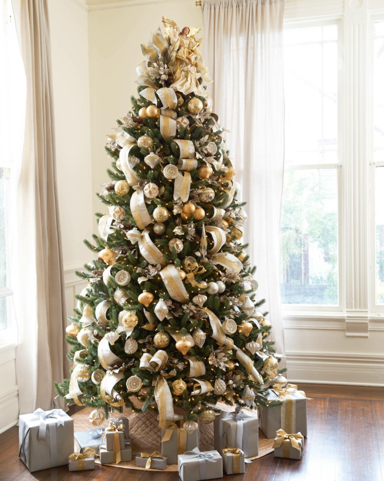 arbol de navidad-decoracion-dorada