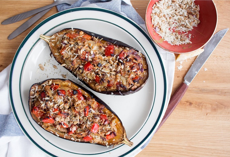 berenjenas rellenas de atún-receta-opciones-comida-cena