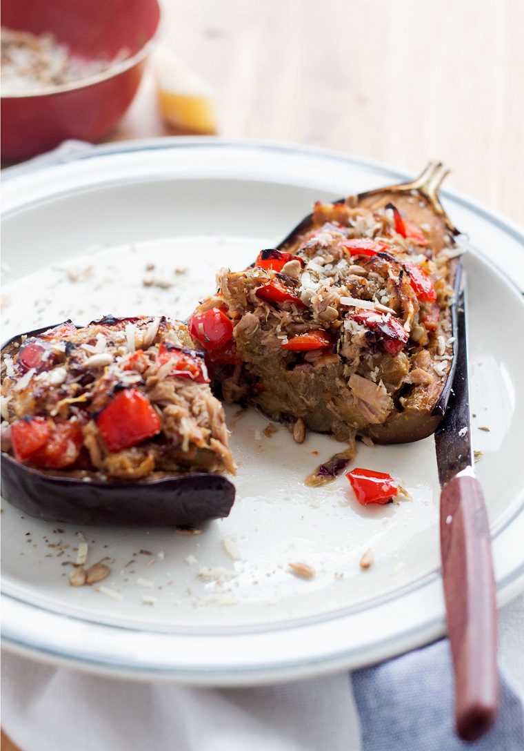 berenjenas rellenas de atún-receta-opciones-verduras
