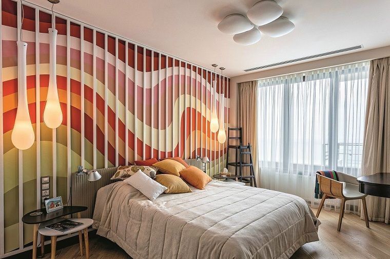 colores-vibrantes-pared dormitorio-ideas