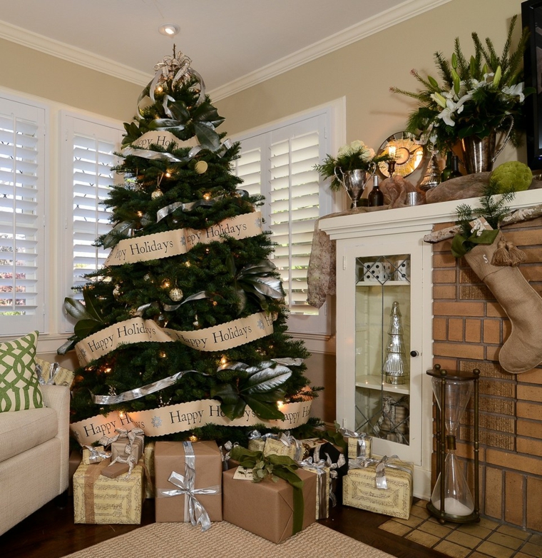 el arbol de navidad-decoracion-dorada