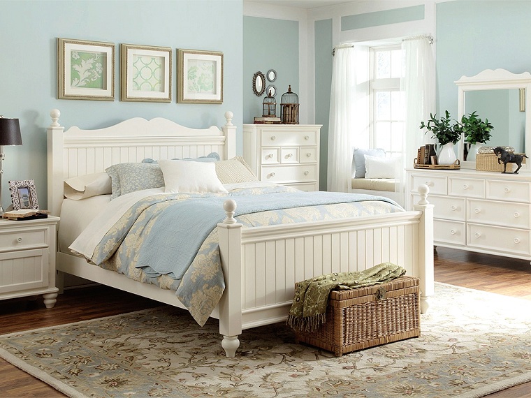 estilo-de-diseno-de-interiores-cotagge-cama-blanca