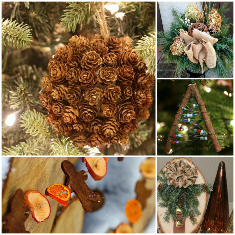 Temas de Navidad con adornos naturales