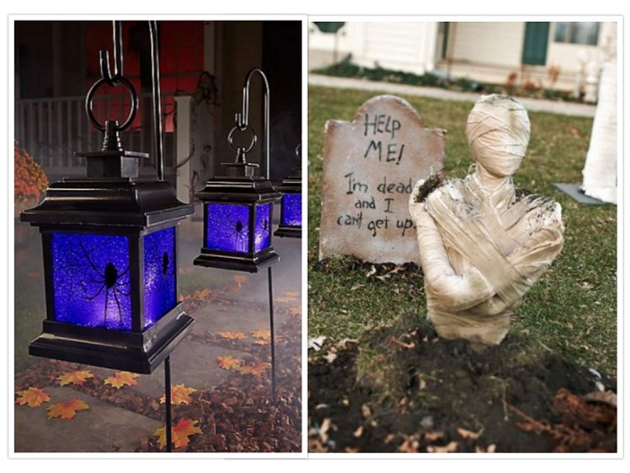 fiesta de halloween decorado cementerio
