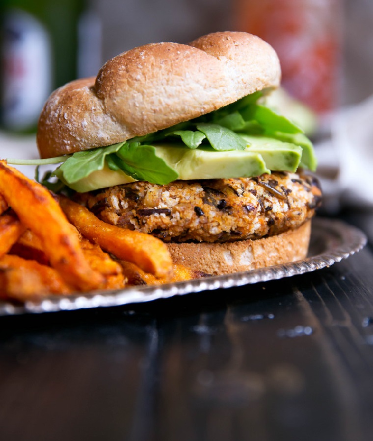 hamburguesas veganas-arroz-salvaje-batata-receta