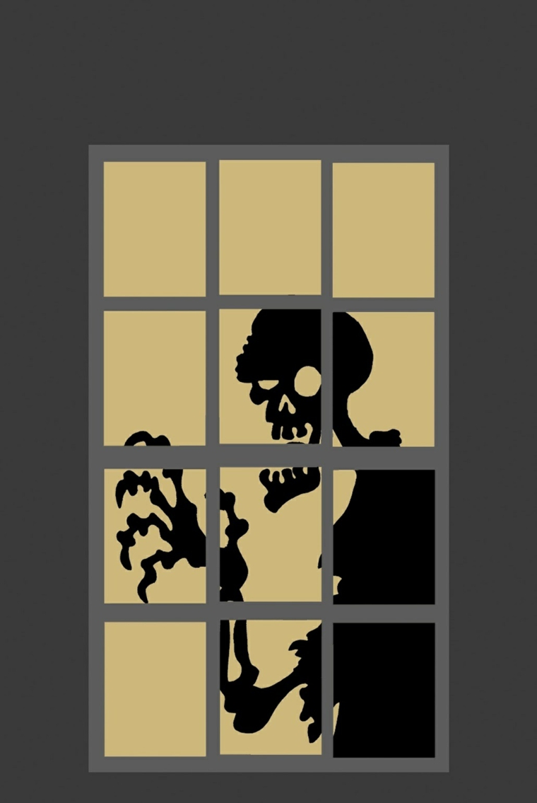 ideas para halloween-ventana-esqueleto
