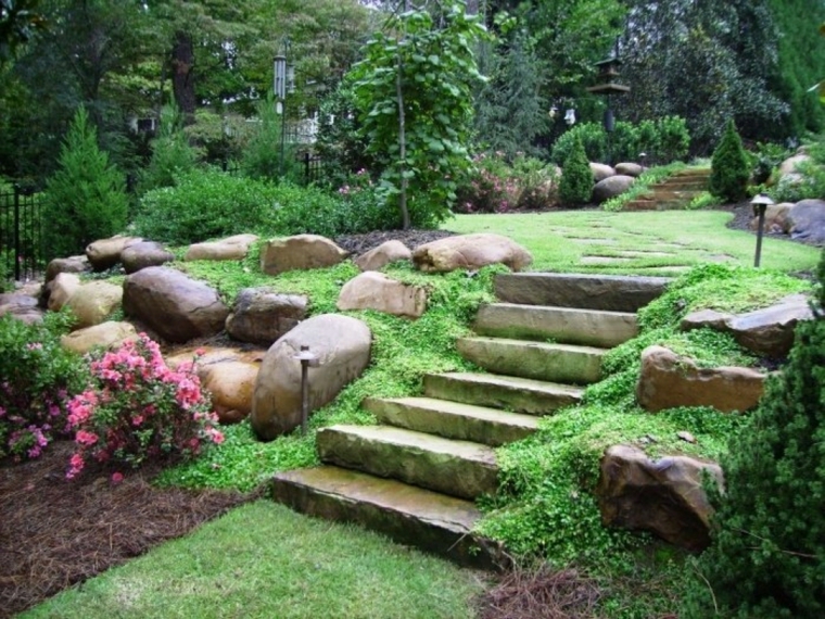 jardines-inclinados-decoración-con-piedras