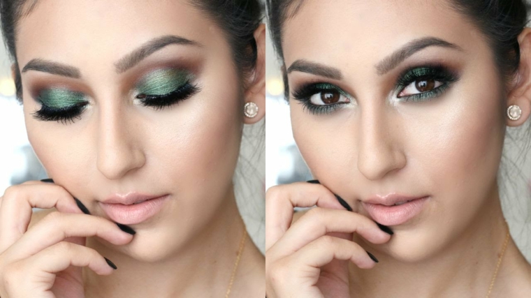 maquillaje de ojos-marrones-verde
