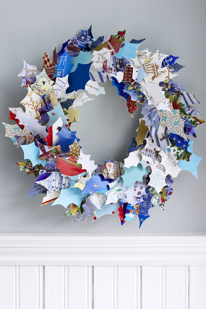 arreglos navideños papel reciclado