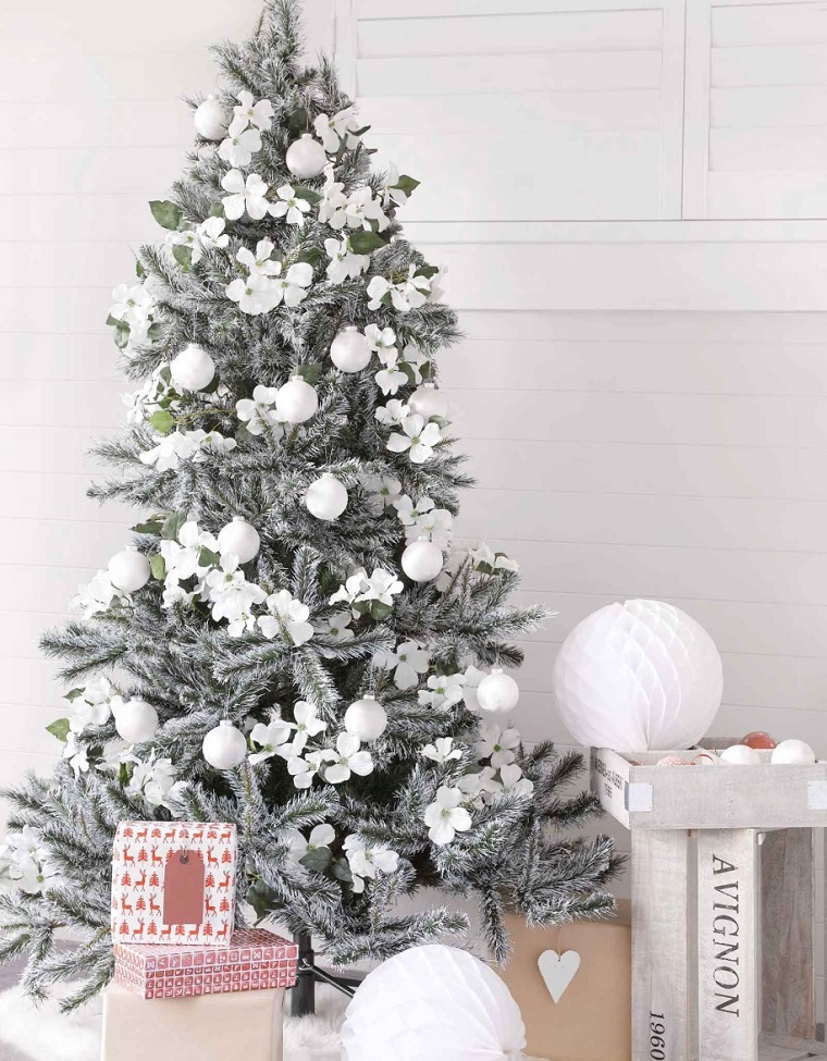 blanca navidad-estilo-arbol-bello