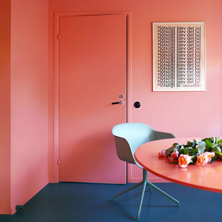 color-coral-muebles-sala-ideas