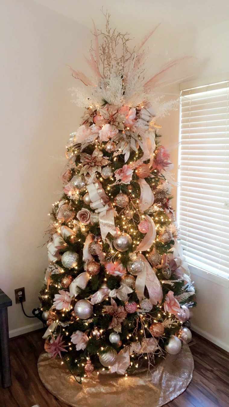decoraciones navideñas rosa