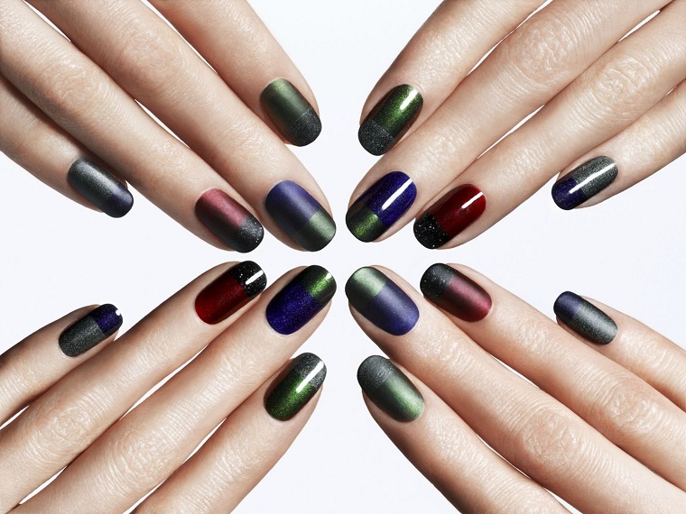 ideas-manicura-combinacion-colores-oscuros