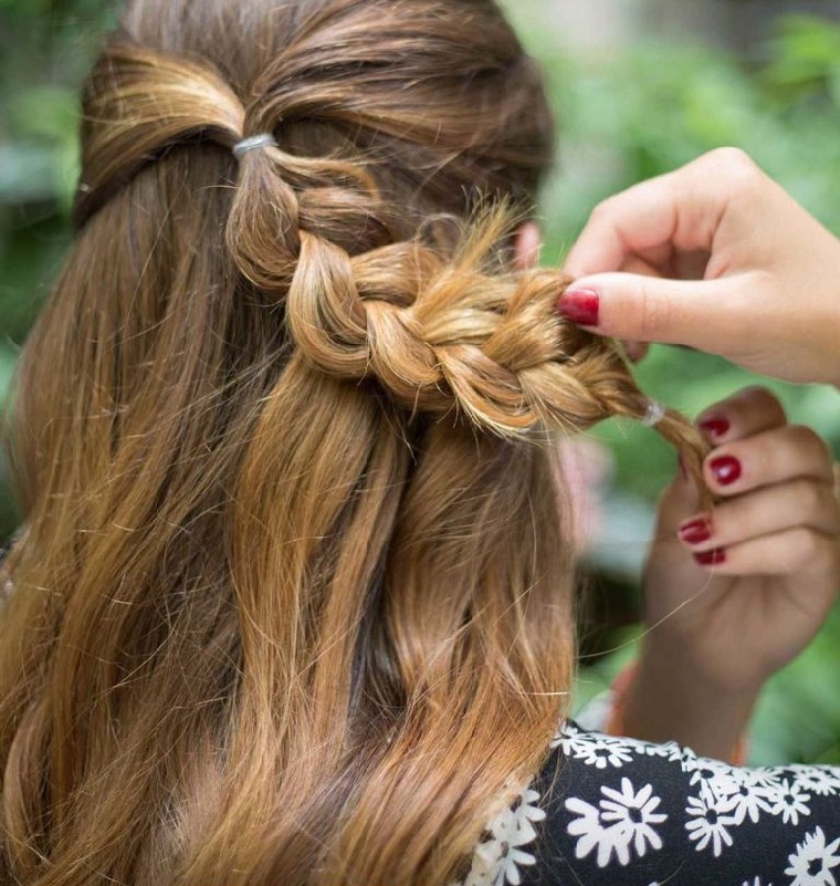peinados para cabello largo-trenza-opciones-tutorial