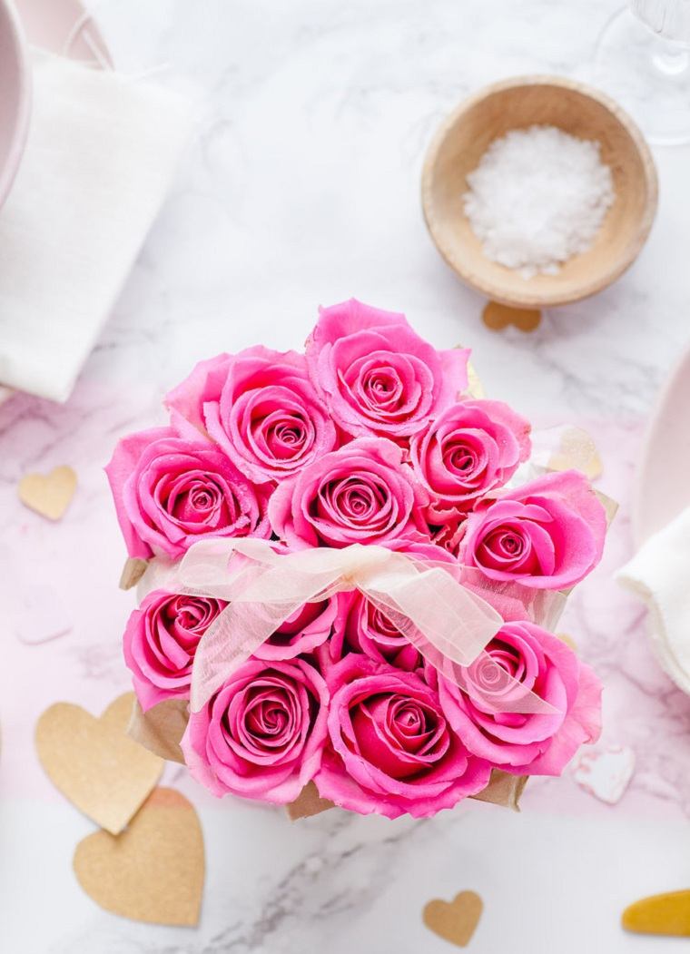 DIY cajas de rosas rosa