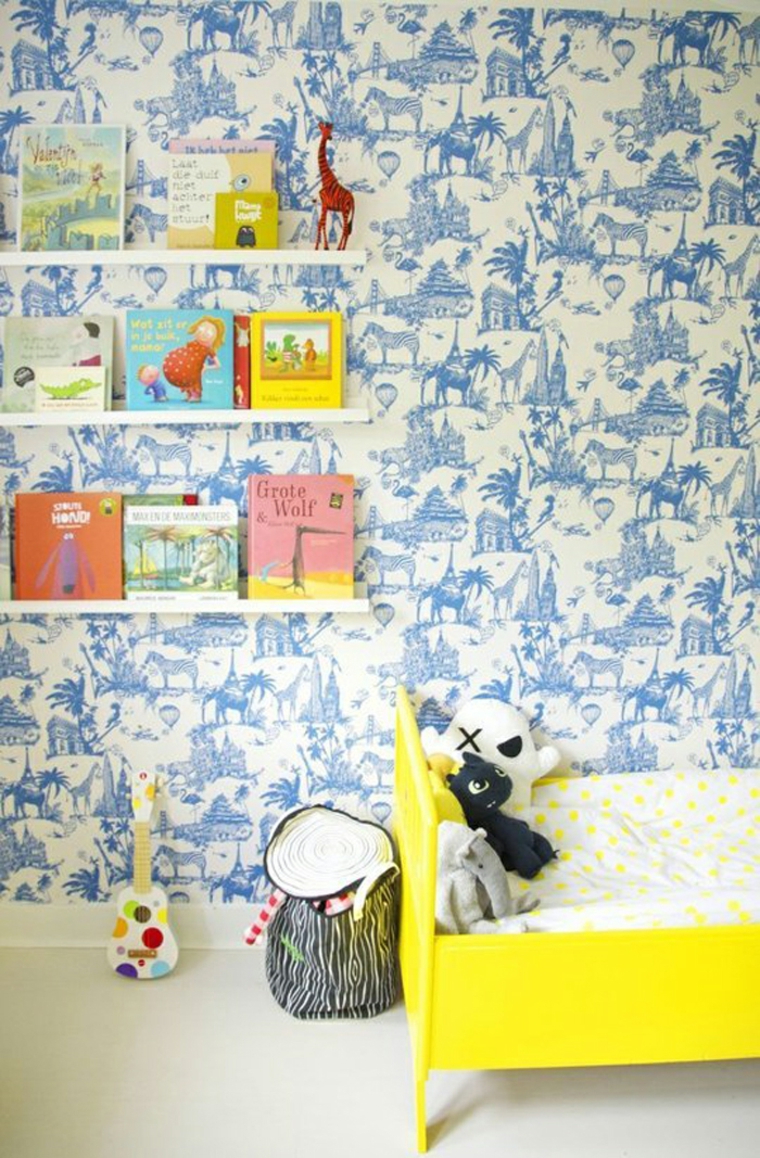 dormitorios infantiles en azul y amarillo