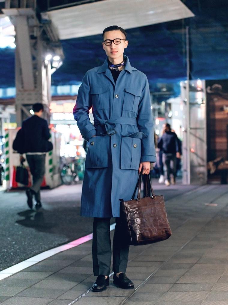 abrigo azul tokyo moda