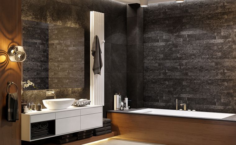 bano-oscuro-lavabo-blanco-ideas