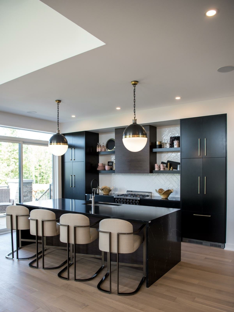 Cocina negra - Ideas para el diseño del interior de la cocina 100 fotos
