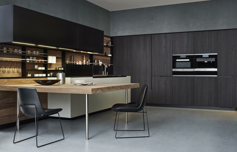 Cocina negra - Ideas para el diseño del interior de la cocina 100 fotos