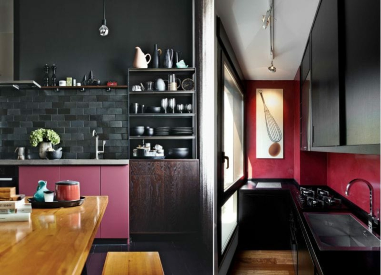 Cocina negra - Ideas para el diseño del interior de la cocina 100 fotos
