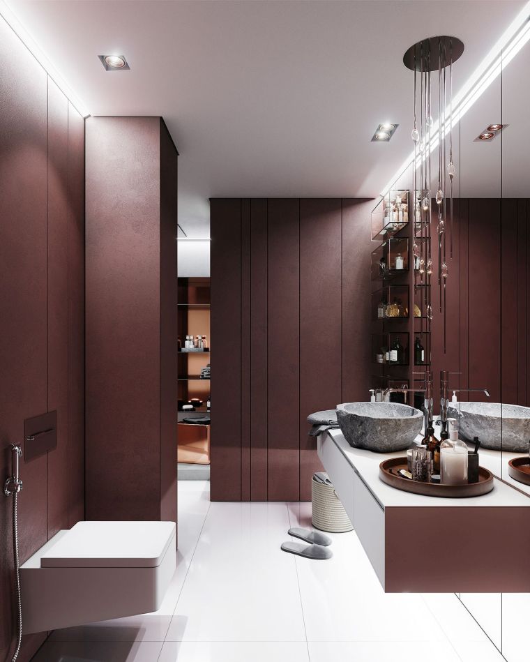 color-marron-diseno-bano-oscuro