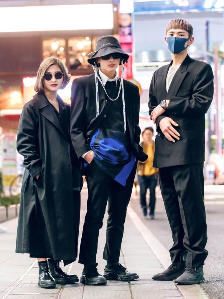 color negro estilo urbano semana moda tokyo