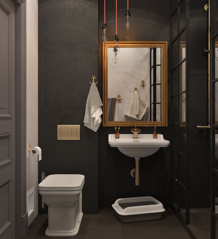 diseno-bano-colores-oscuros-bano-estilo-clasico