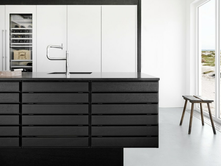 Cocina negra - Ideas para el diseño del interior de la cocina 100 fotos