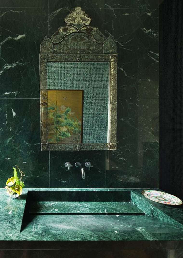 mármol verde lavabo