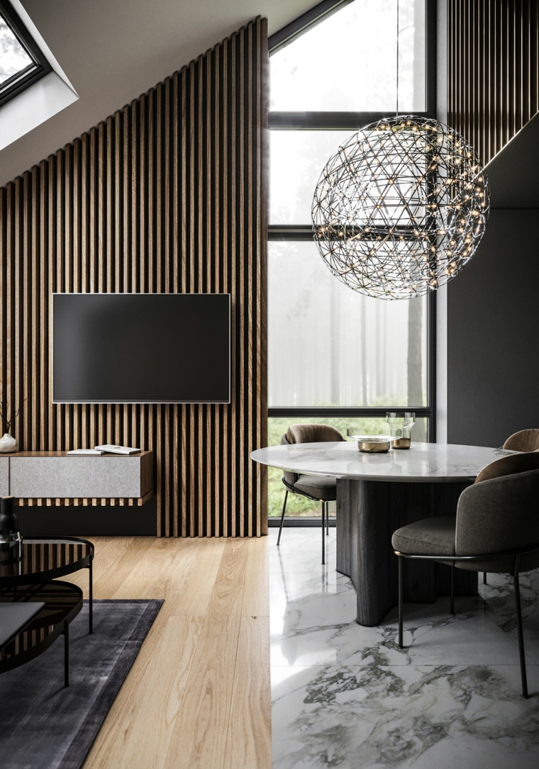 Revestimiento paredes interiores con mucha textura para crear un acento